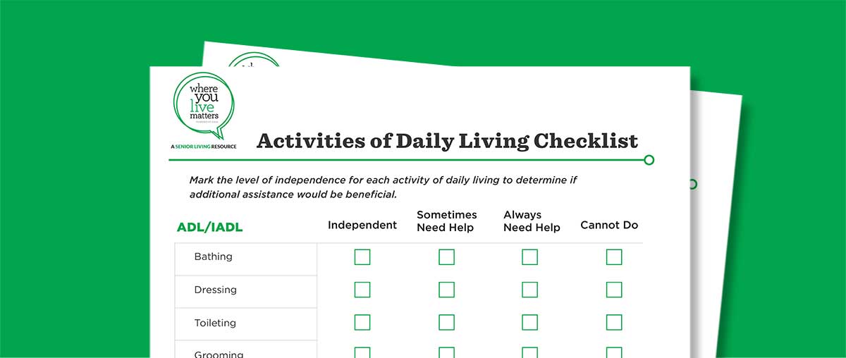 activities of daily living checklist