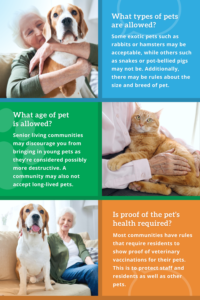 questions to ask a pet friendly senior living community graphic